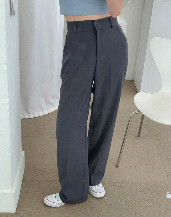 헤이데이 - [3ver/S~2XL] 블루스 일자 와이드 하이웨스트 뒷밴딩 - slacks.pants