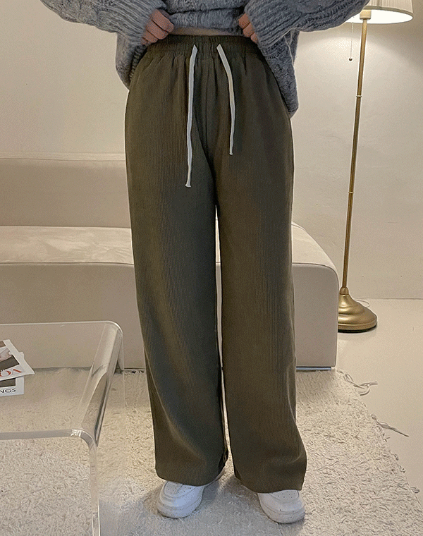 헤이데이 - [융기모] 다트 골지 와이드 일자 하이웨스트 밴딩 - training.pants